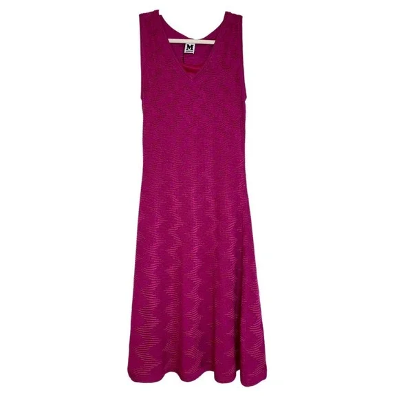 Missoni vintage v neck sleeveless mini pink dress sz. 42/6 - Picture 6 of 10